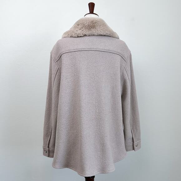 Dillard's A loves A Wool Blend Faux Fur Collar Shacket Coat - Picture 8 of 10